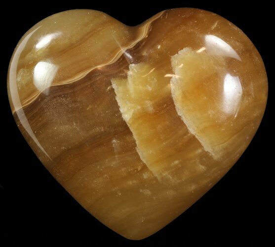 Polished, Brown Calcite Heart - Madagascar #62539